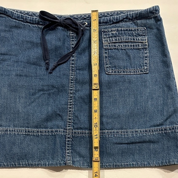 American Eagle Blue cotton Denim Mini Skirt with Drawstring Size XS - Picture 6 of 8